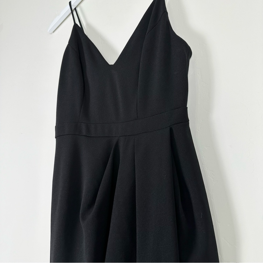 BHLDN Lyra V-Neck Faux-Wrap Stretch Crepe Midi Dress - Picture 10 of 15